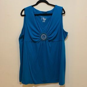 Just My Size Flattering V-Neck Tank Top Size 4X